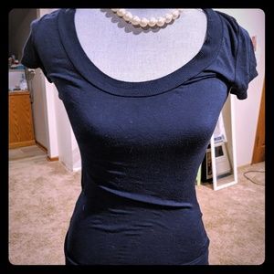 Navy Blue Strechty Scoop Top